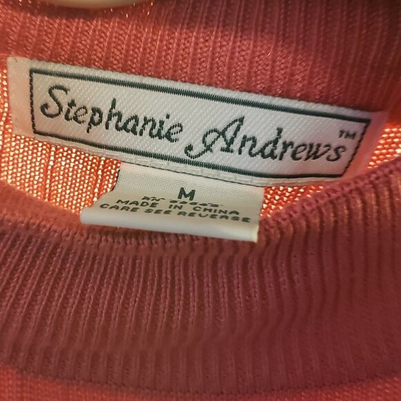Ladies STEPHANIE ANDREWS Silk Ribbed Turtleneck Sweater in Salmon - M - Picture 4 of 5